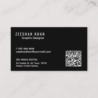 Professionele QR-code Zwarte Klassieke Visitekaart Visitekaartje