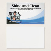 Professionele reiniger met bezem visitekaartje (Voorkant /achterkant)