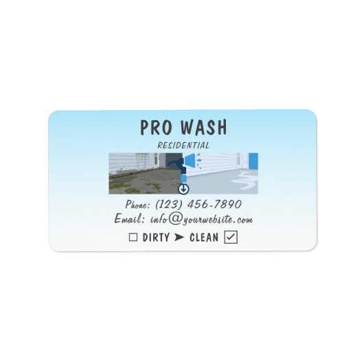 Professionele residentiële drukwas splitsing etiket (Voorkant)
