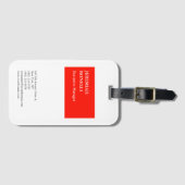 Professionele rode witte minimalistische moderne bagagelabel (Voorkant (horizontaal))