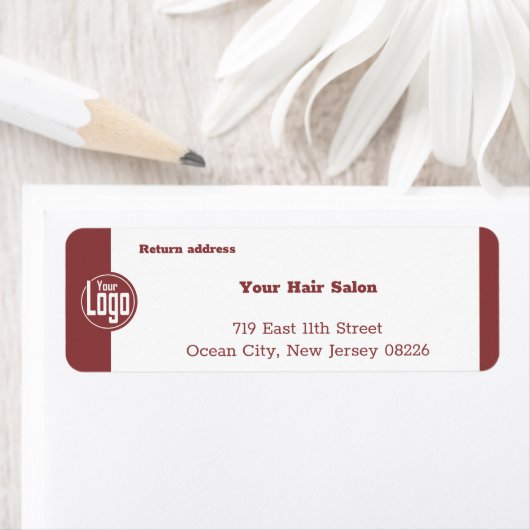 Professionele rokerige topaas en wit retouradres etiket (Insitu)