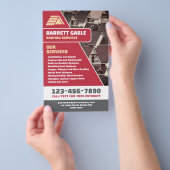 Professionele Rood Dakbedekking Diensten Flyer (Hand)