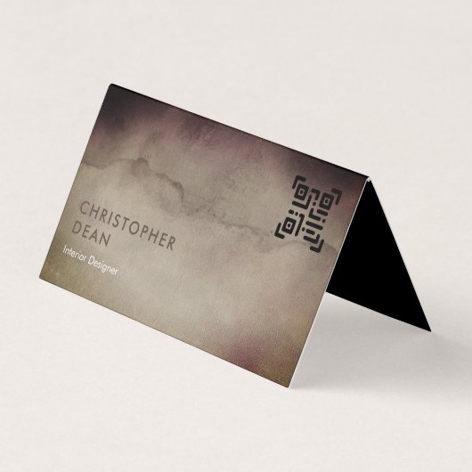 Professionele, roodbruine Abstracte QR-code Visitekaartjes (Voorkant)