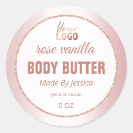 Professionele Roos gouden witte body boterlabels Ronde Sticker