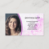 Professionele roze bloemige achtergrond aangepaste visitekaartje (Voorkant)