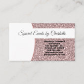 Professionele roze Faux Glitter FRONT Blank Terug Visitekaartje (Voorkant)