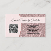 Professionele Roze Glitter Aangepaste QR-code Visitekaartje (Voorkant)