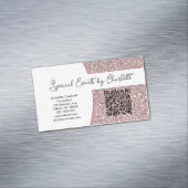 Professionele roze Glitter Custom QR Code Magnetisch Visitekaartje (Voorbeeld)