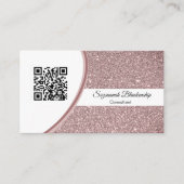 Professionele roze Glitter QR-code Sjabloon Visitekaartje (Voorkant)