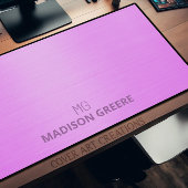 Professionele Roze Monogram Desk Mat