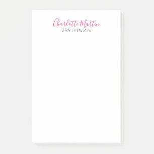 Professionele Roze Witte Manager Consultant Chef Post-it® Notes