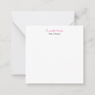 Professionele Roze Witte Manager Consultant Direct Notitiekaartje