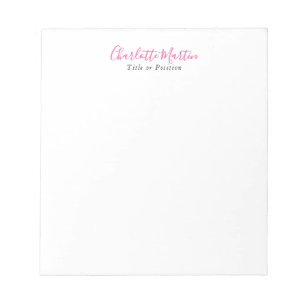 Professionele Roze Witte Manager Consultant Leider Notitieblok