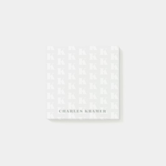 Professionele Sage Groene Monogram Initiaal Letter Post-it® Notes (Voorkant)