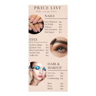 Professionele Salon prijslijst en openingstijden Reclamekaart