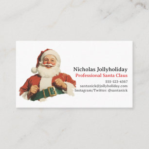 Professionele Santa Claus Retro Vintage Informal Visitekaartje