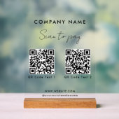 Professionele scan om 2 QR-codes te betalen Websit Acryl Bord (Neutraal)