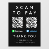 Professionele Scan om Venmo Cash App QR-code te be Raamsticker (Vel)
