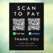 Professionele Scan om Venmo Cash App QR-code te be Raamsticker (Vel 3)