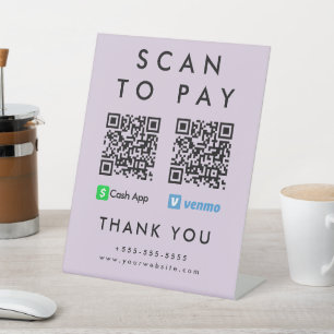 Professionele Scan om Venmo Cash App QR-code te be Reclamebord Met Voetstuk