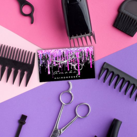 Professionele schaar met haarser Silver Hot Pink Visitekaartje