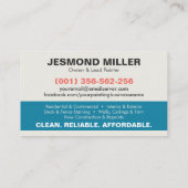 Professionele schilderdiensten - House Painter Bus Visitekaartje (Achterkant)