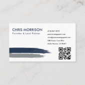 Professionele schilderservice Navy Blue QR-code Visitekaartje (Achterkant)