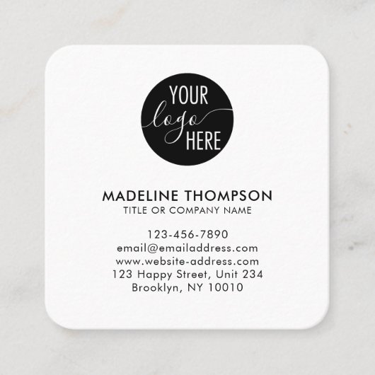 Professionele, schone, generieke Logo QR-code van Vierkante Visitekaartje (Voorkant)