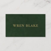 Professionele Schone Sage Groene & Gouden Typograf Visitekaartje (Voorkant)