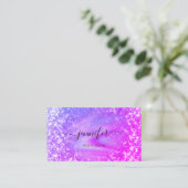 Professionele schoonheidsserre Glitter Pink Visitekaartje (Staand voorkant)