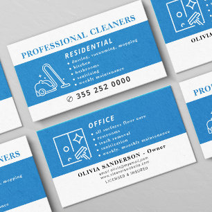 Professionele schoonmaakdiensten blauw  visitekaartje