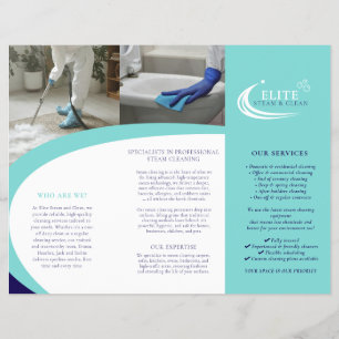 Professionele schoonmaakdiensten folder aqua blauw flyer