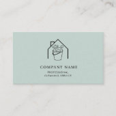 Professionele Schoonmaakdiensten Logo Modern Teal Visitekaartje (Voorkant)