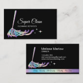 Professionele schoonmaakdiensten Maid Holograph Visitekaartje (Voorkant / Achterkant)