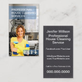 Professionele schoonmaakdiensten visitekaartje (Voorkant / Achterkant)