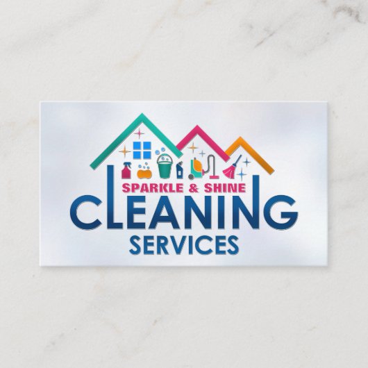 Professionele schoonmaakdiensten voor huizen visitekaartje (Voorkant)