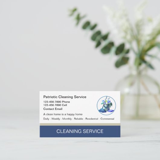 Professionele schoonmaakservice Visitekaartjes Nie (Staand voorkant)