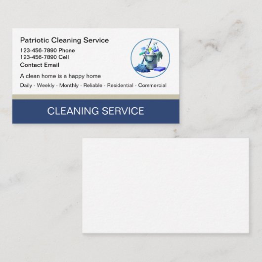 Professionele schoonmaakservice Visitekaartjes Nie (Voorkant / Achterkant)