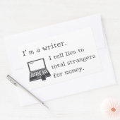 Professionele Schrijver Rechthoekige Sticker (Envelop)