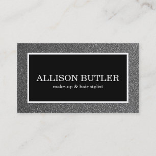 Professionele Silver Glitter Beauty-benoeming Afsprakenkaartje