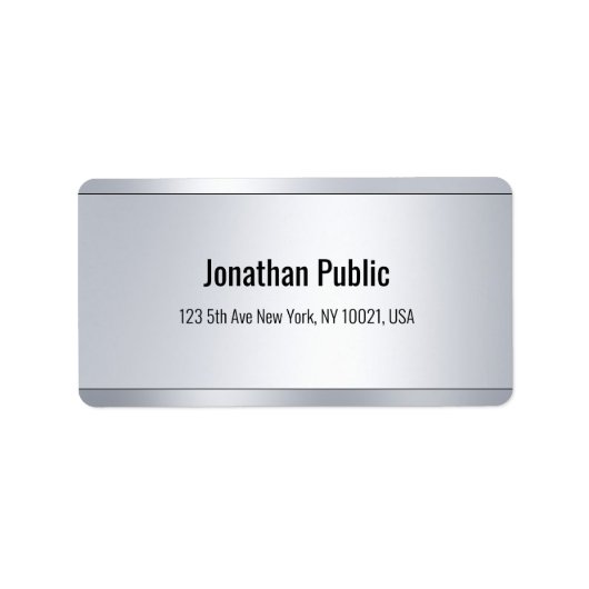 Professionele Silver Modern Elegant Glamour Sjablo Etiket (Voorkant)