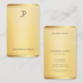 Professionele Sjabloon Faux Gold Vertical Moderne Visitekaartje (Voorkant / Achterkant)