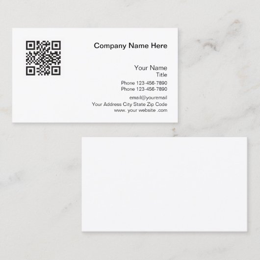 Professionele Sjabloon van de QR-code van het bedr Visitekaartje (Voorkant / Achterkant)