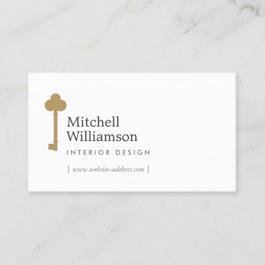 Professionele Skeleton Key Logo Realtor Visitekaartje (Voorkant)