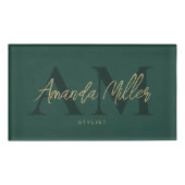 Professionele Smaragd Groene Moderne Douane Magnet Naambadge (Voorkant)