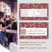 Professionele Smoky Topaz & Roze Haarsalon Visitekaartje