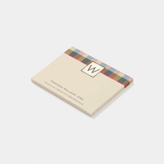 Professionele spelregels met naam en monogram post-it® notes (Schuin)