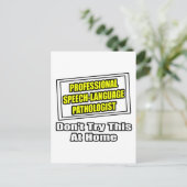 Professionele spraak-taal patholoog...grap briefkaart (Staand voorkant)