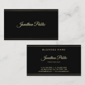 Professionele stijlvolle Gold Hand Script Font Cla Visitekaartje (Voorkant / Achterkant)