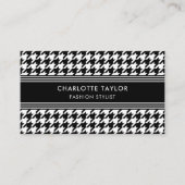 Professionele Stijlvolle Houndstooth Zwart Wit Visitekaartje (Voorkant)